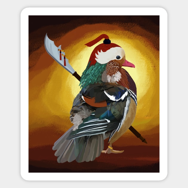 Warrior Duck Sticker by artsandherbs